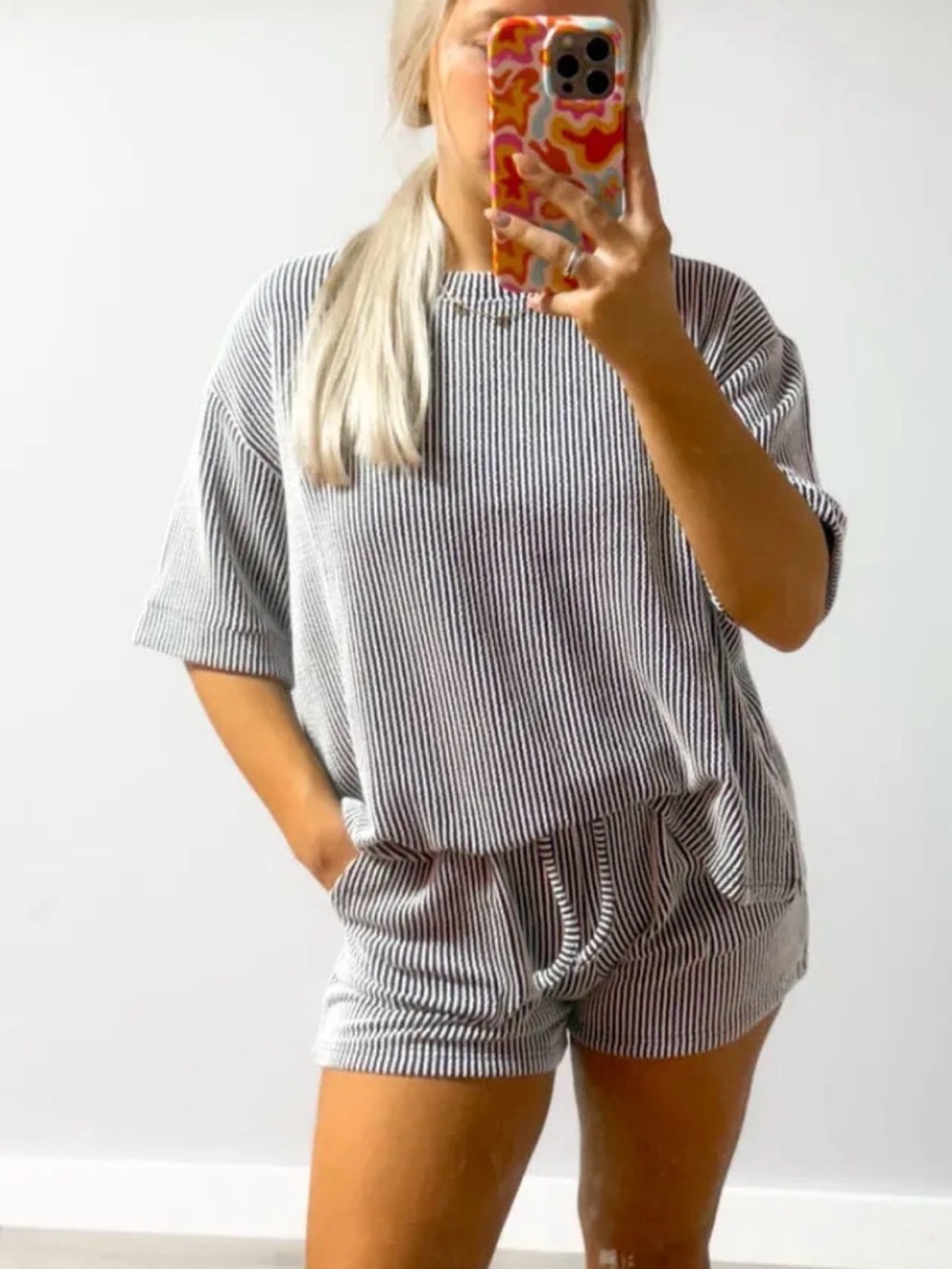 Ribbed shorts Set - blue NWOT